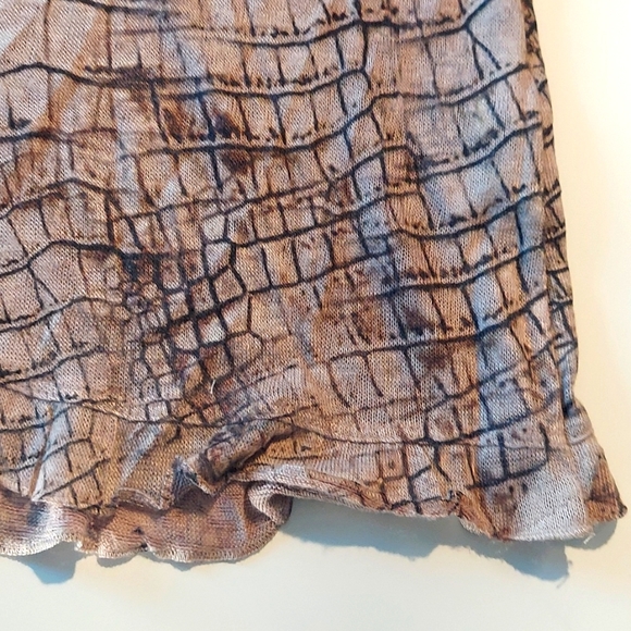 New Direction  Size L snake print open drape cardigan with ruffle trim - Picture 6 of 8